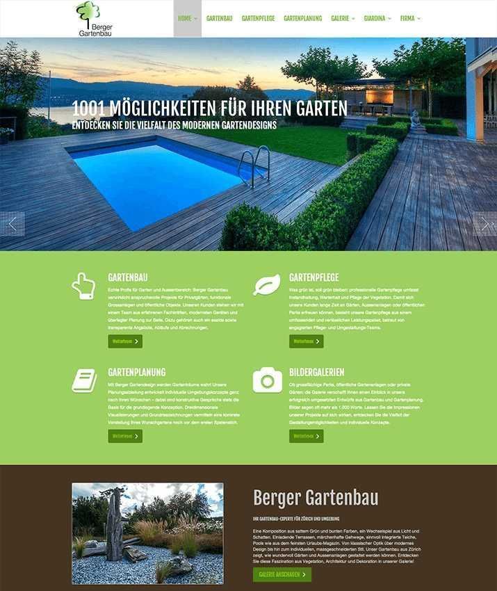 Berger Gartenbau Webdesign Referenz von Web-d-vision GmbH